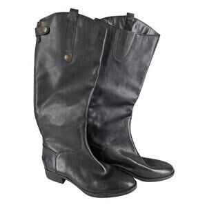 SAM EDELMON WOMENS BLACK LEATHER RIDING BOOTS PENNY 2 STYLE SIZE 6.5M